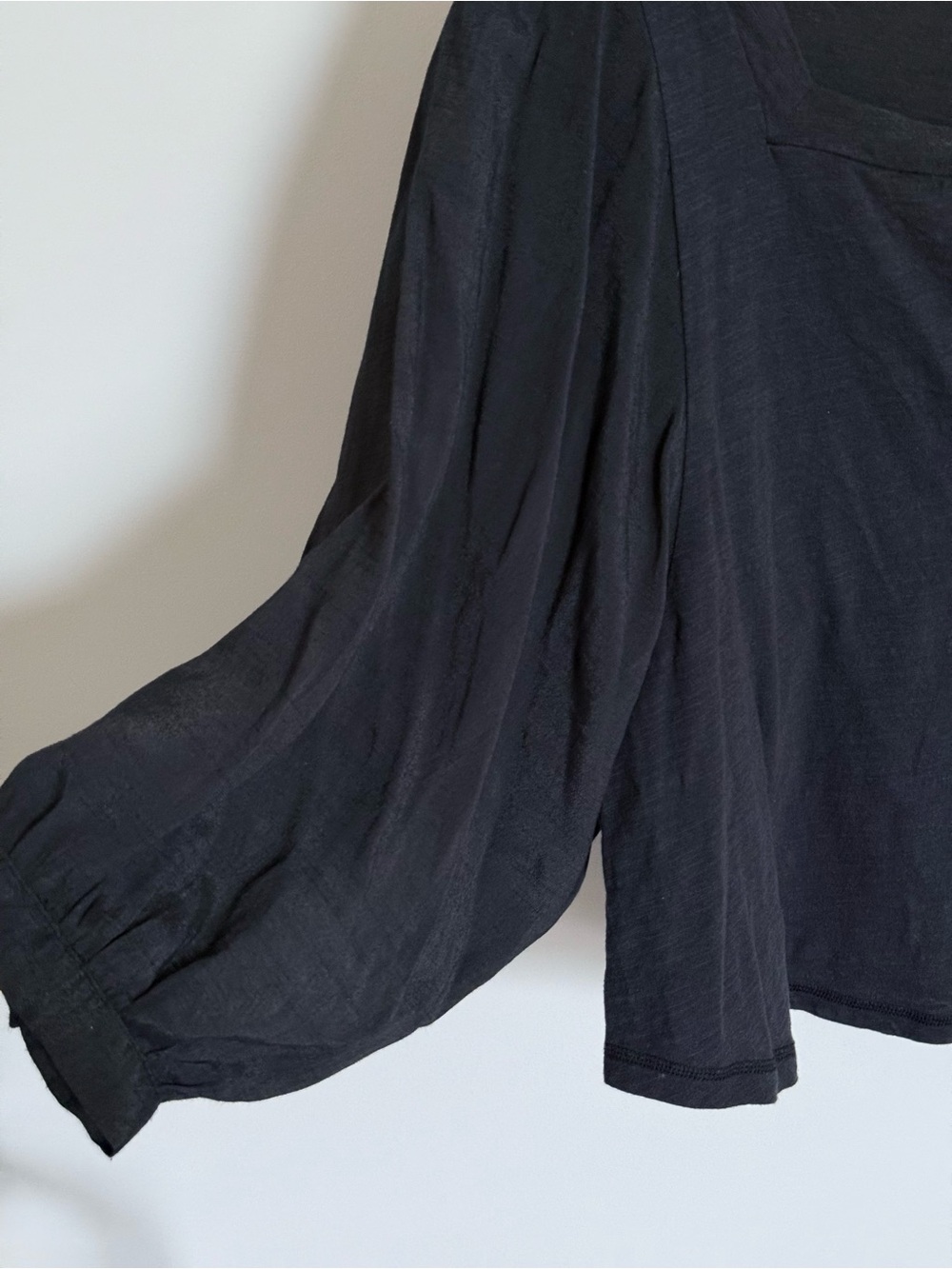 Anthropologie Akemi + Kin Decker Square Neck Balloon Sleeve Top Black Small - Picture 6 of 14
